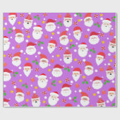 かわいいおもしろいフェスティバルサンタクロース ラッピングペーパー (フラット)