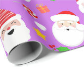かわいいおもしろいフェスティバルサンタクロース ラッピングペーパー (ロールコーナー)