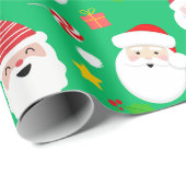 かわいいおもしろいフェスティバルサンタクロース ラッピングペーパー (ロールコーナー)