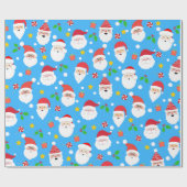 かわいいおもしろいフェスティバルサンタクロース ラッピングペーパー (フラット)