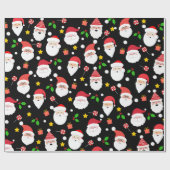 かわいいおもしろいフェスティバルサンタクロース ラッピングペーパー (フラット)