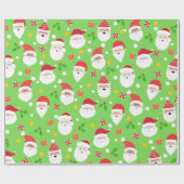 かわいいおもしろいフェスティバルサンタクロース ラッピングペーパー (フラット)