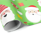 かわいいおもしろいフェスティバルサンタクロース ラッピングペーパー (ロールコーナー)