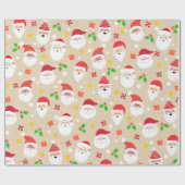 かわいいおもしろいフェスティバルサンタクロース ラッピングペーパー (フラット)