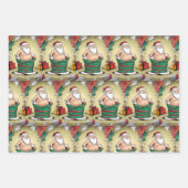 かわいいおもしろいフェスティバル父クリスマスアニメ ラッピングペーパーシート (正面2)