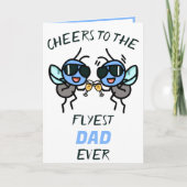 かわいいおもしろいフライパン応援へパパハッピーバースデー サンキューカード (正面)