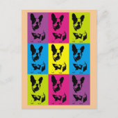 かわいいおもしろいフランスのブルドッグフレンチエポップ・アートのアート ポストカード (正面)