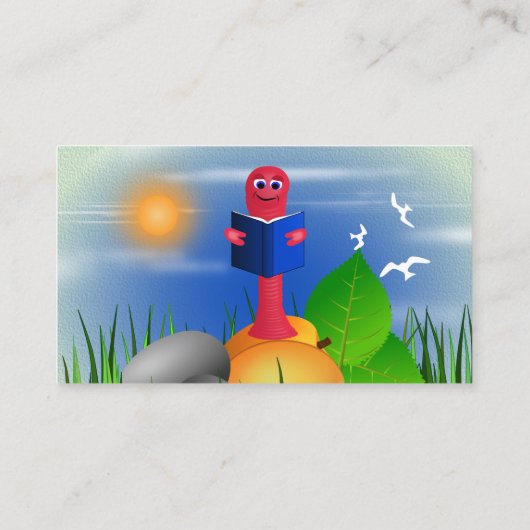 かわいいおもしろいブックワーム書店の名刺 名刺 (裏面)