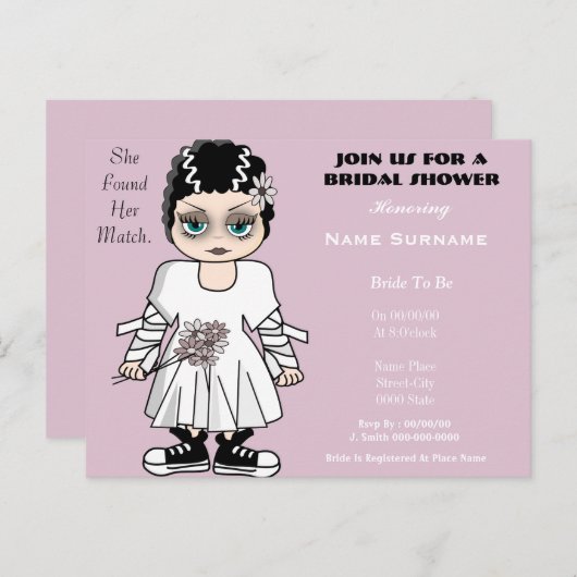 かわいいおもしろいブライダルシャワー インビテーションポストカード (正面/裏面)