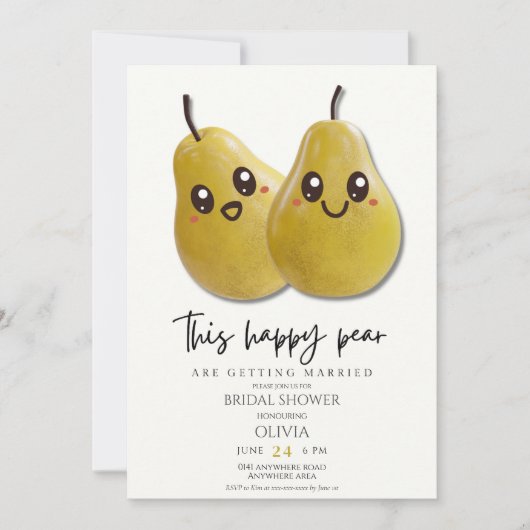 かわいいおもしろいブライダルシャワー 招待状 (正面)