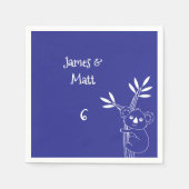 かわいいおもしろいブルーオーストラリア動物誕生日 スタンダードカクテルナプキン (正面)