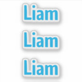 かわいいおもしろいブルーキッズ名ステッカー シール (正面)