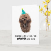 かわいいおもしろいヘッジホッグ誕生日グリーティングカード カード (黄色い花)