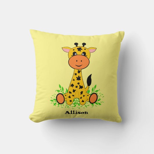 かわいいおもしろいベビーキリン子供へ クッション (正面)