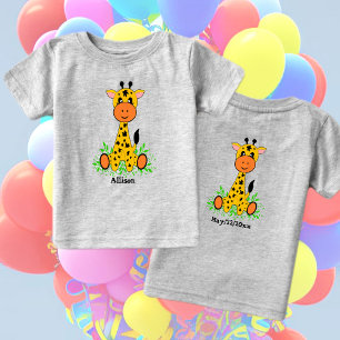 かわいいおもしろいベビーキリン子供へ ベビーTシャツ