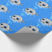 かわいいおもしろいベビークジラ ラッピングペーパー (角)