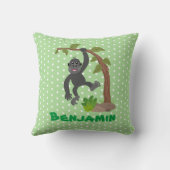 かわいいおもしろいベビーゴリラ漫画イラストレーション クッション (裏面)