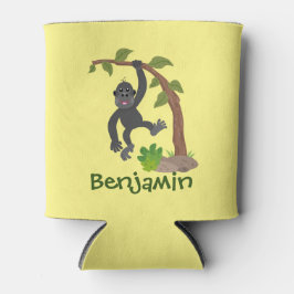 かわいいおもしろいベビーゴリラ漫画イラストレーション 缶クーラー