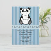 かわいいおもしろいベビーパンダ男の子のシャワー 招待状 (スタンド正面)