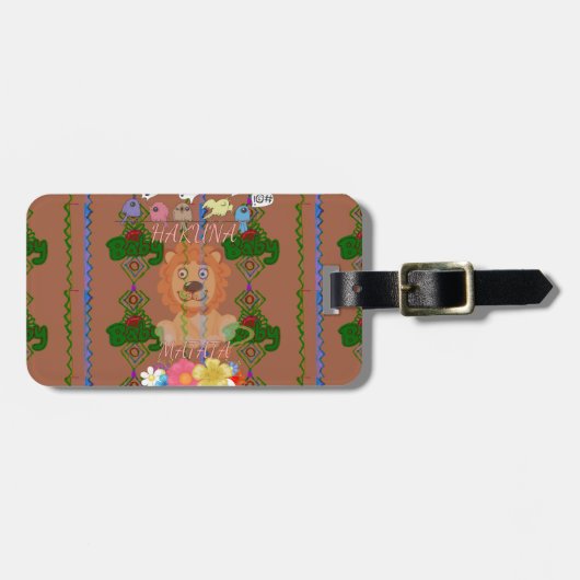 かわいいおもしろいベビーライオンキングハクナマタタ最新のedg ラゲッジタグ (正面横)