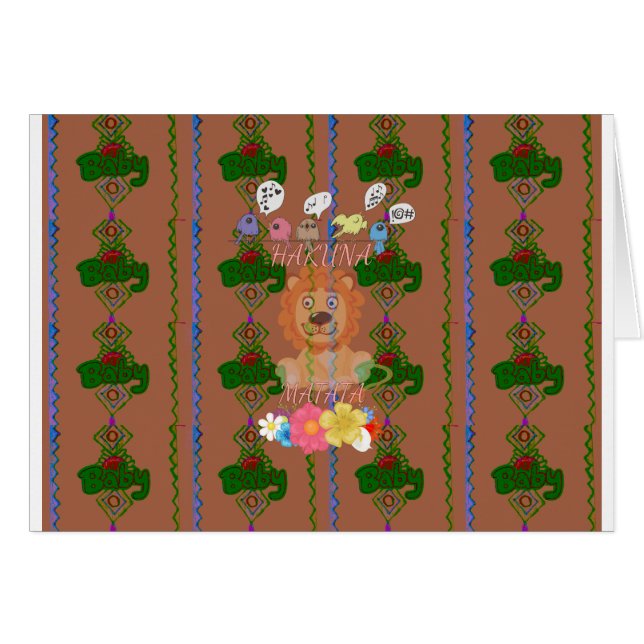 かわいいおもしろいベビーライオンキング：ハクナマタタデザイン (正面横)