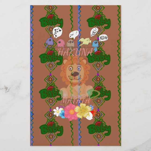 かわいいおもしろいベビーライオンキング：ハクナマタタデザイン (正面)