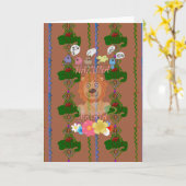 かわいいおもしろいベビーライオンキング：ハクナマタタデザイン カード (黄色い花)