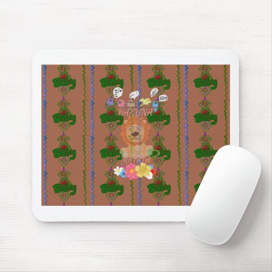 かわいいおもしろいベビーライオンキング:ハクナマタタデザイン マウスパッド (マウス)