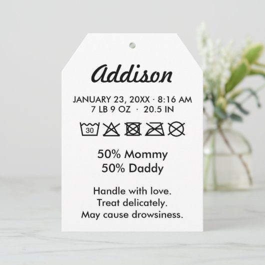 かわいいおもしろいベビー誕生のお知らせ 案内状 (スタンド正面)