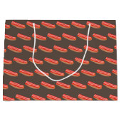 かわいいおもしろいベーコン ラージペーパーバッグ (正面)