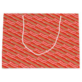 かわいいおもしろいベーコン ラージペーパーバッグ (正面)