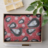 かわいいおもしろいペンギンと雪片 薄葉紙 (ギフト)