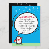 かわいいおもしろいペンギン数学の問題誕生日カード (正面/裏面)