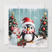 かわいいおもしろいペンギン。 シーズンカード (正面)