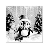 かわいいおもしろいペンギン。 セルフインキングスタンプ (デザイン)