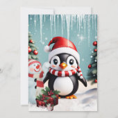 かわいいおもしろいペンギン。 招待状 (裏面)