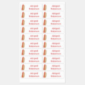 かわいいおもしろいホットドッグウィーナー漫画パーソナライズされた ラベル (シート)