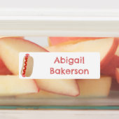 かわいいおもしろいホットドッグウィーナー漫画パーソナライズされた ラベル (貼付)