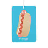 かわいいおもしろいホットドッグウィーナー漫画 カーエアーフレッシュナー (正面)