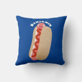 かわいいおもしろいホットドッグウィーナー漫画 クッション (裏面)
