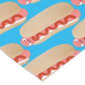 かわいいおもしろいホットドッグウィーナー漫画 ショートテーブルランナー (コーナー)