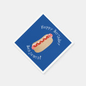 かわいいおもしろいホットドッグウィーナー漫画 スタンダードカクテルナプキン (角)