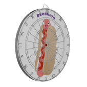 かわいいおもしろいホットドッグウィーナー漫画 ダーツボード (正面左)