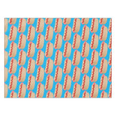 かわいいおもしろいホットドッグウィーナー漫画 テーブルクロス (正面(横))