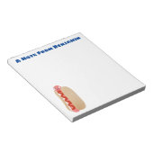 かわいいおもしろいホットドッグウィーナー漫画 ノートパッド (アングル)