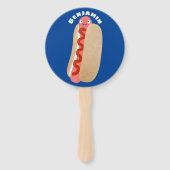 かわいいおもしろいホットドッグウィーナー漫画 ハンドファン (正面)