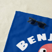 かわいいおもしろいホットドッグウィーナー漫画 ビーチタオル (インサイチュ)