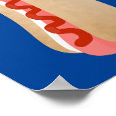 かわいいおもしろいホットドッグウィーナー漫画 ポスター (角)