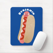 かわいいおもしろいホットドッグウィーナー漫画 マウスパッド (マウス)