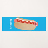 かわいいおもしろいホットドッグウィーナー漫画 ヨガマット (正面(横))